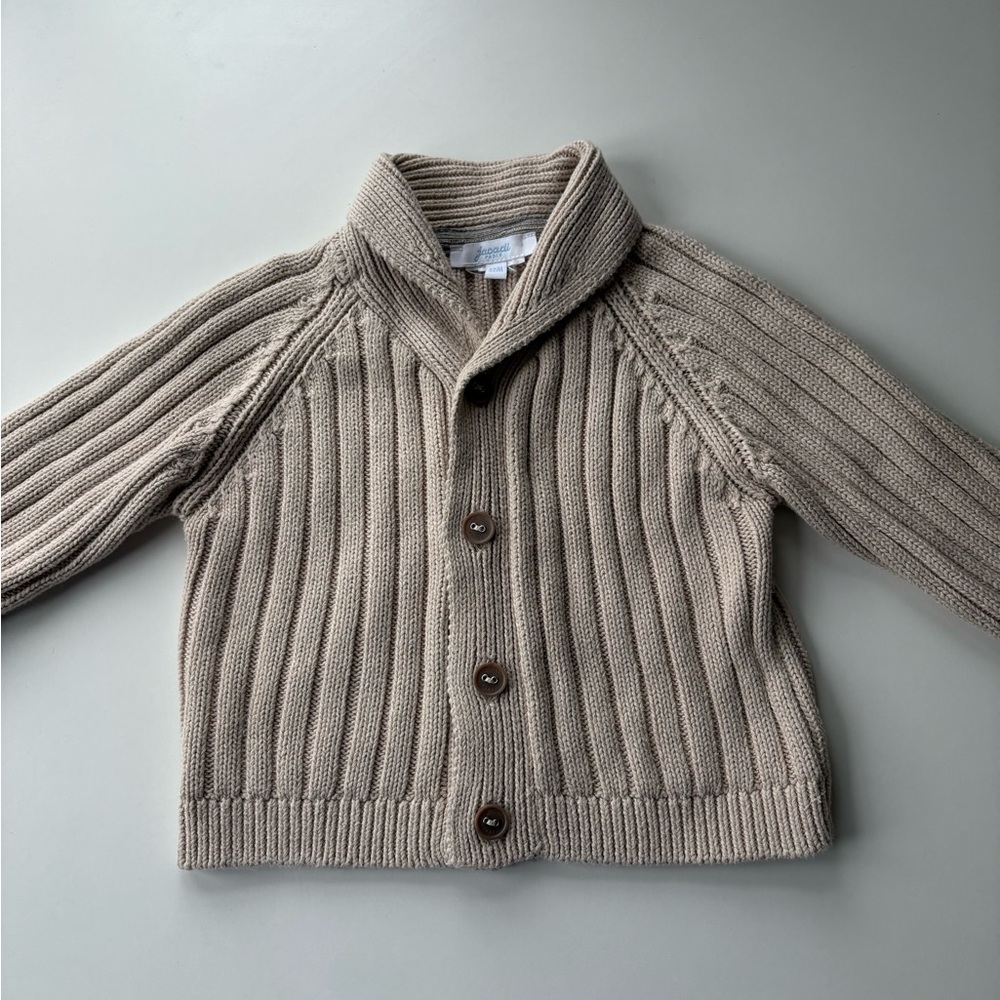 Jacadi Beige Shawl Collar Cardigan